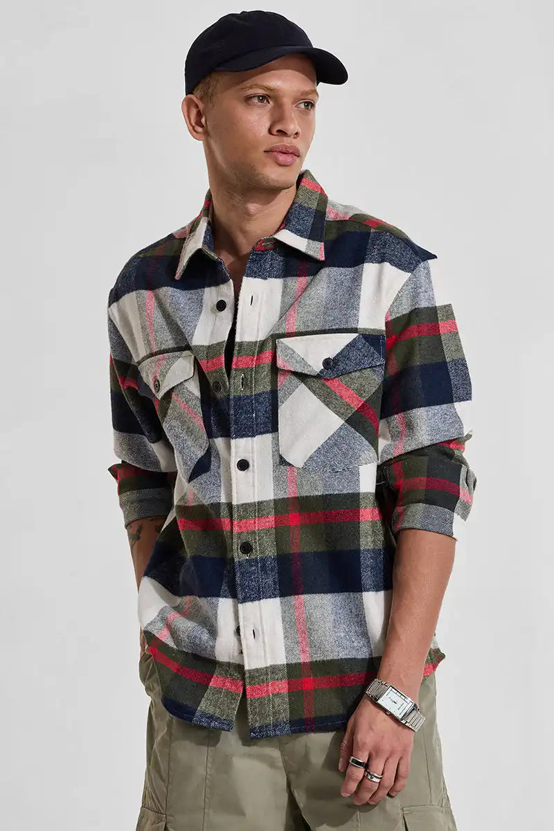Multi Checks Relaxed Fit Overshirt