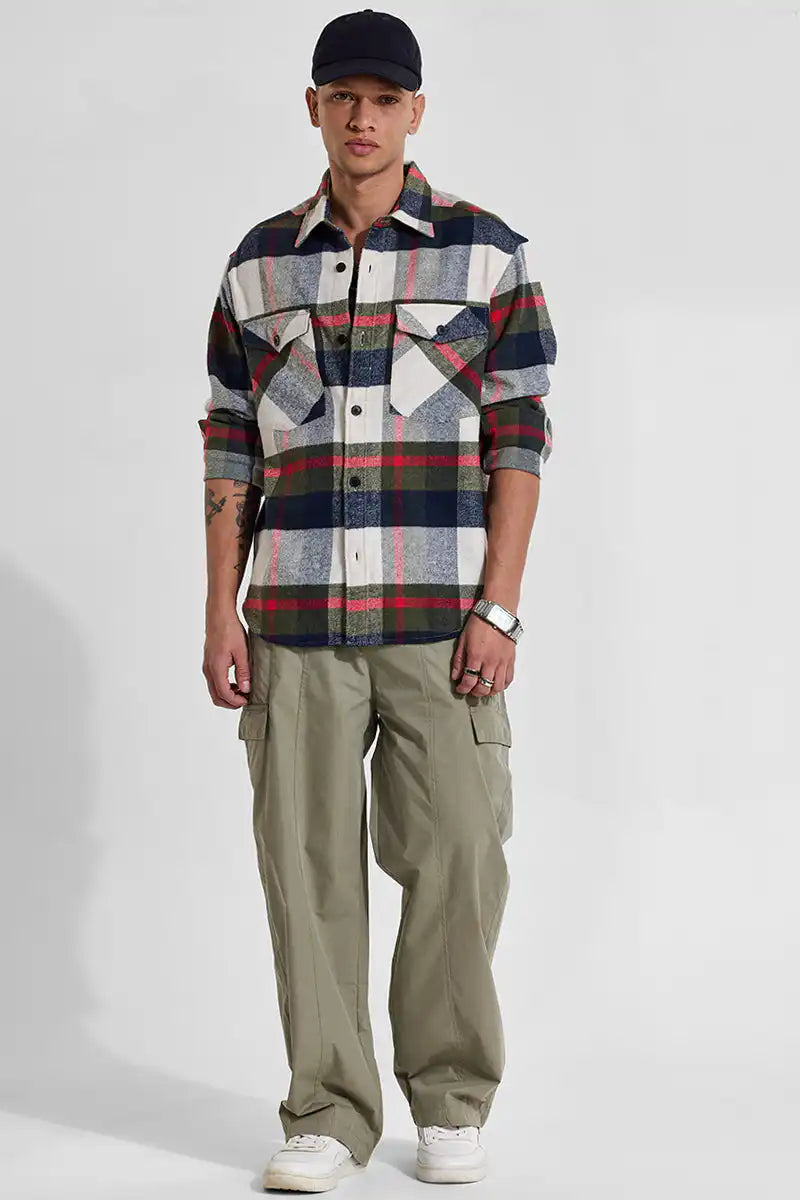 Multi Checks Relaxed Fit Overshirt