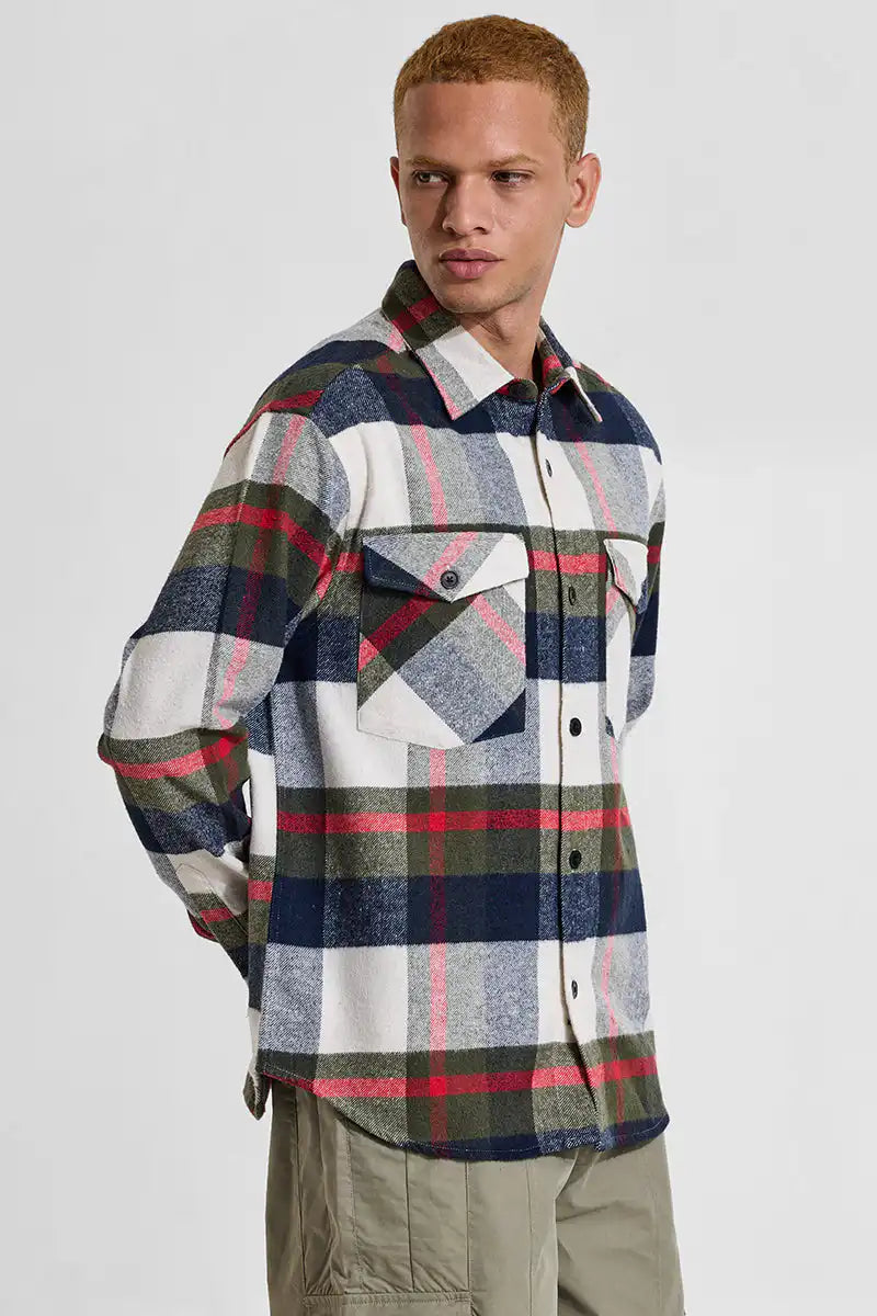 Multi Checks Relaxed Fit Overshirt