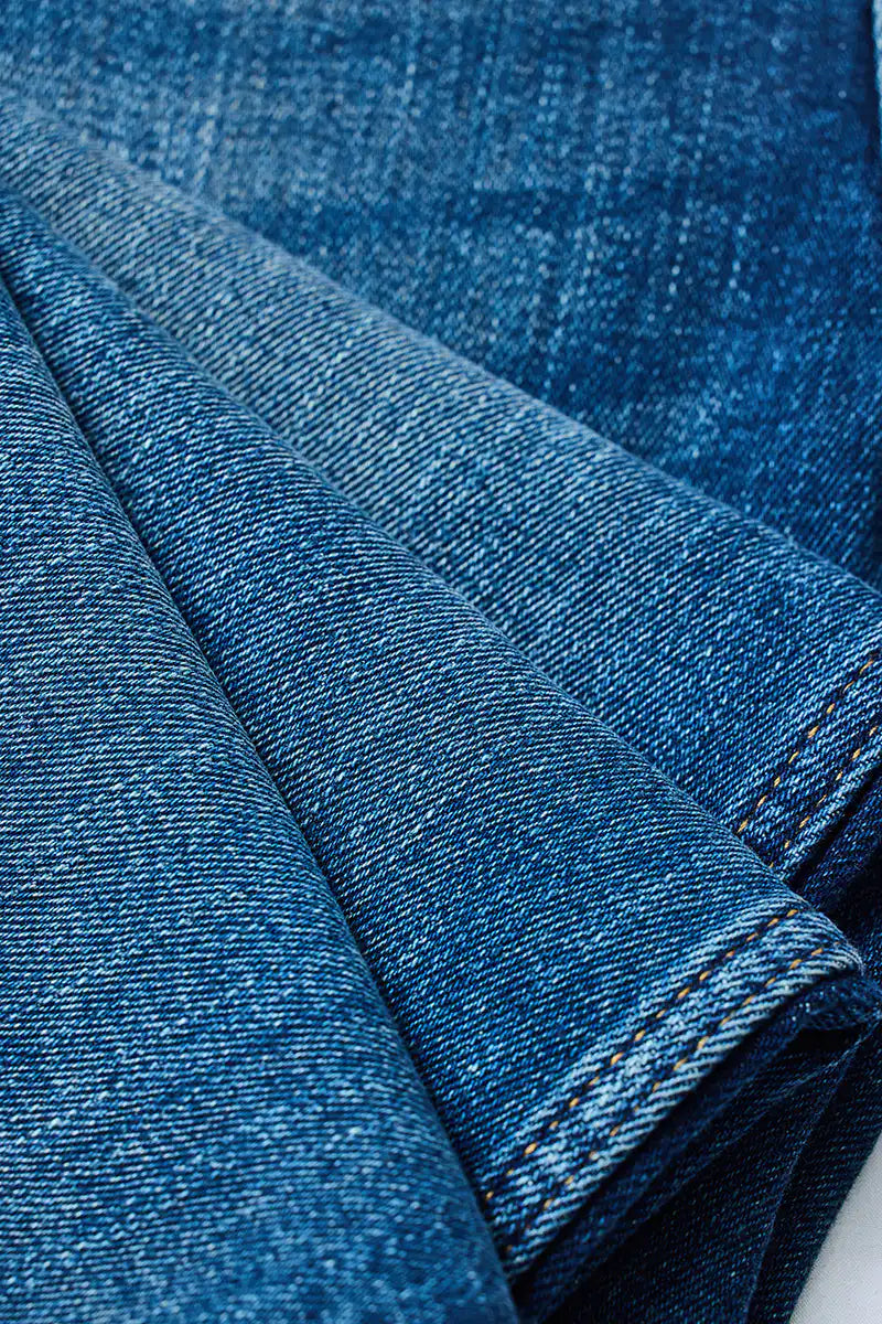 Washed Straight Fit Stretch Jeans