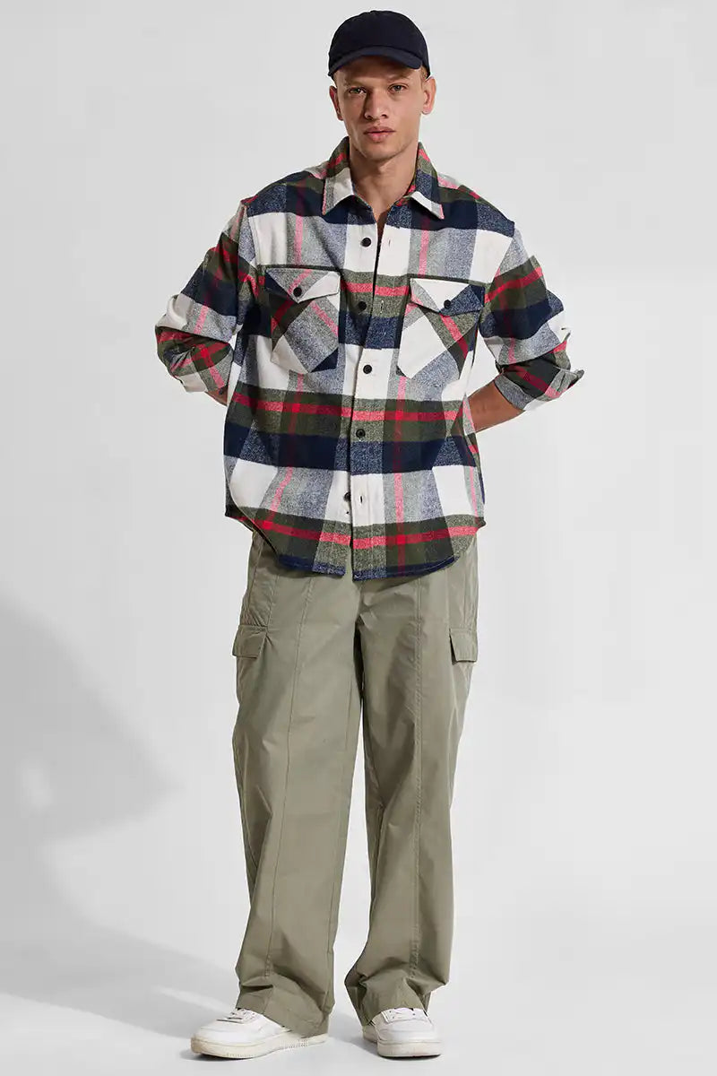 Multi Checks Relaxed Fit Overshirt