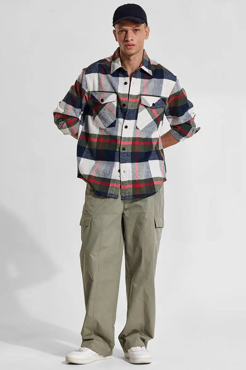 Multi Checks Relaxed Fit Overshirt