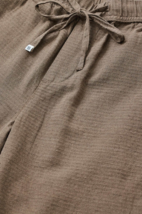 Textured Relaxed Fit Linen Blend Trousers
